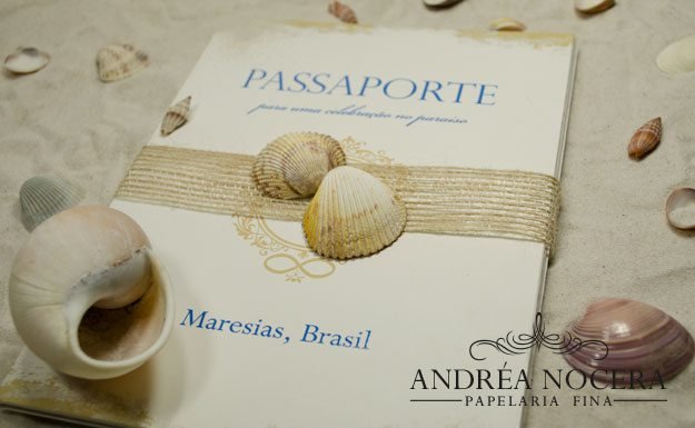Convite Passaporte para Casamento na Praia Convite Passaporte para Casamento na Praia
