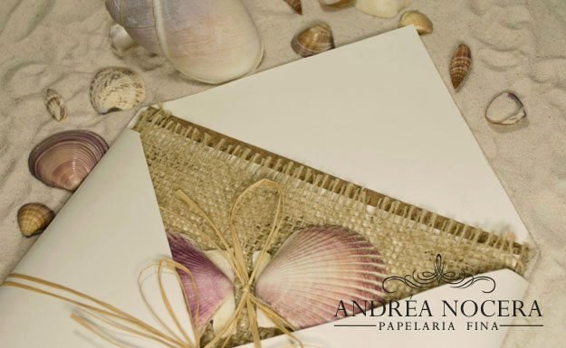 Convite de Casamento com Concha Convite de Casamento com Concha