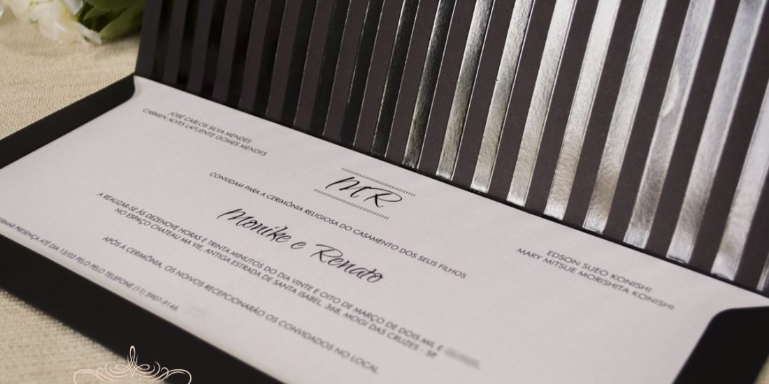 Convite de Casamento Listrado