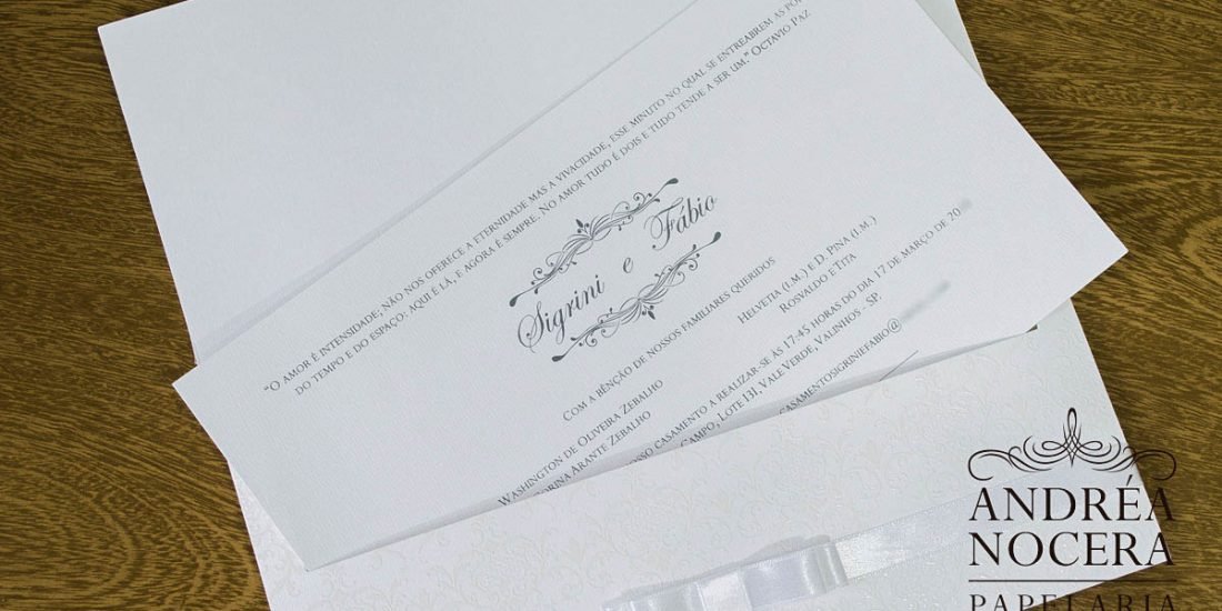 Convite Branco para Casamento