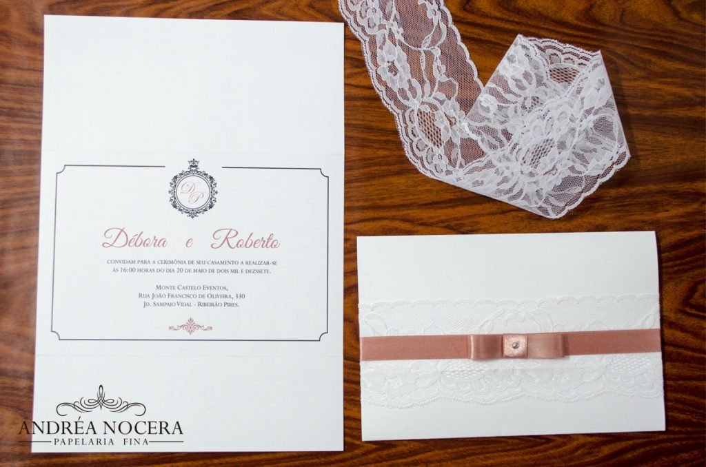Convite para Casamento com Renda