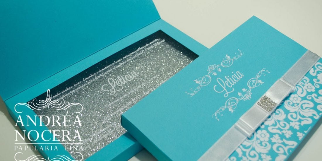 Convite de Debutante com Gliter