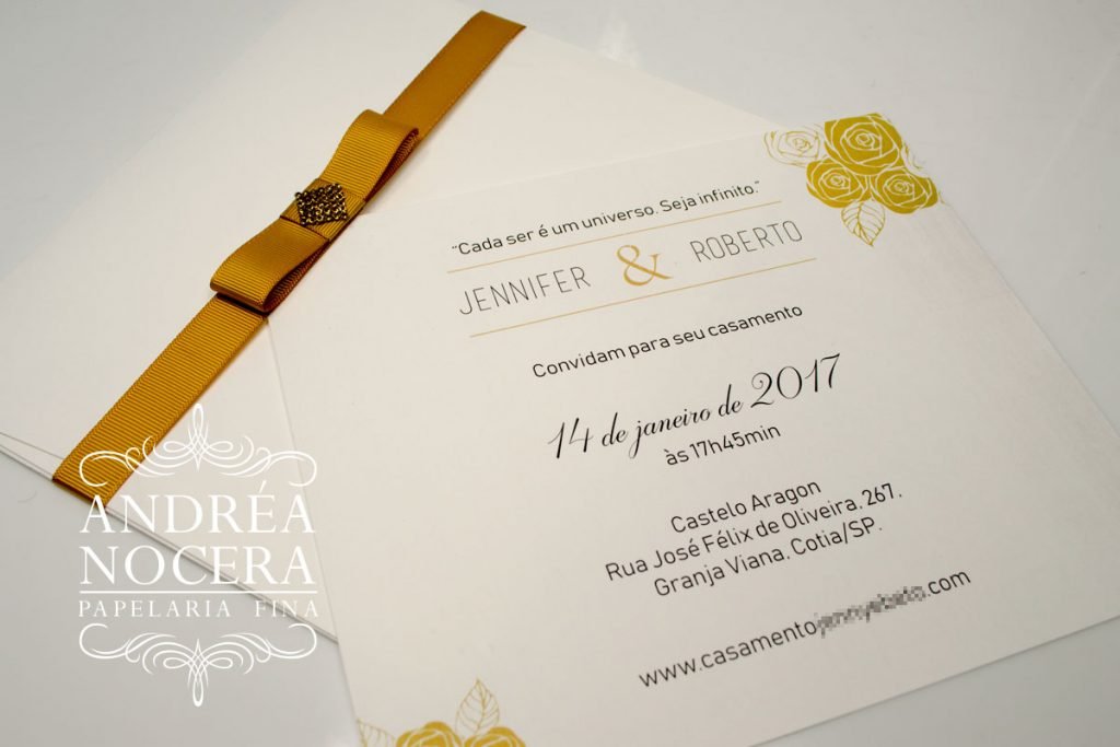 Convite de Casamento Branco