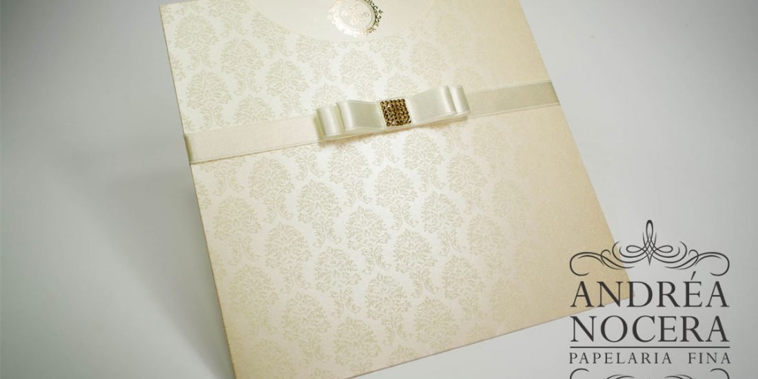 Convite Marfim e Dourado