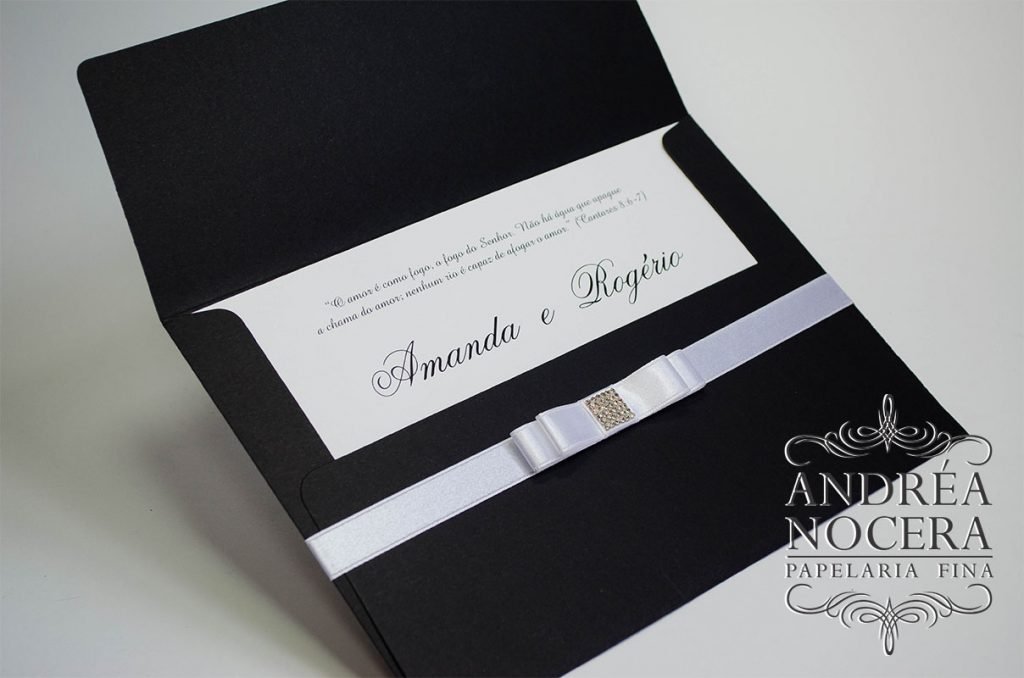 convite casamento classico preto e branco