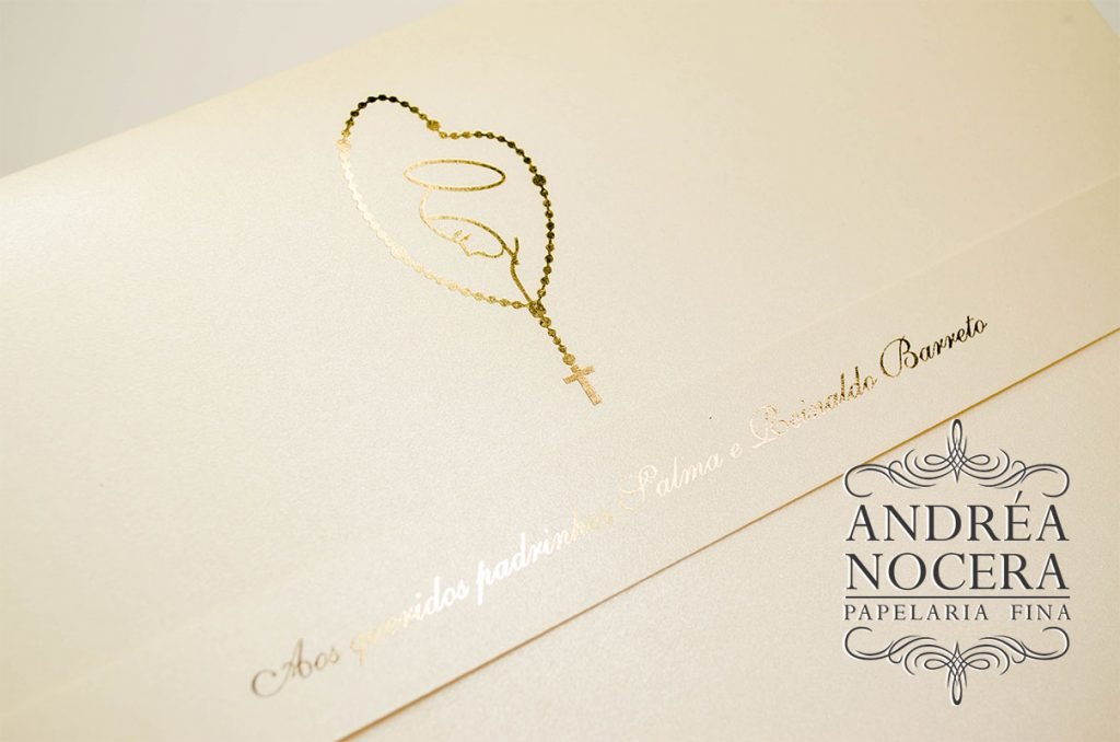 Convite com silhueta do Terço de Nossa Senhora