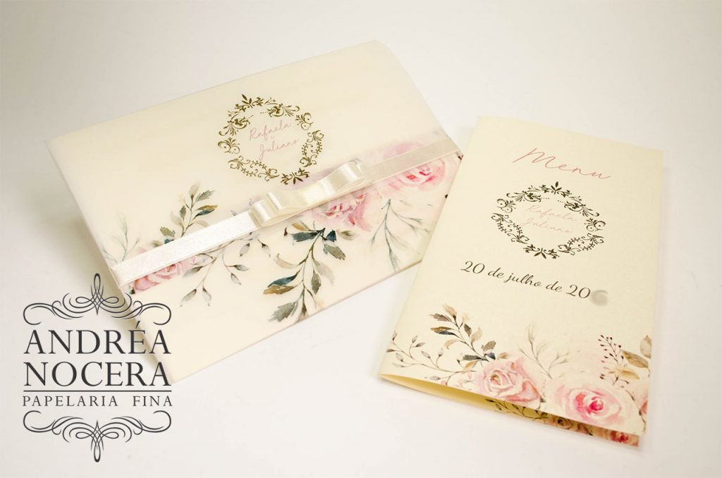 convite casamento floral transparente delicado