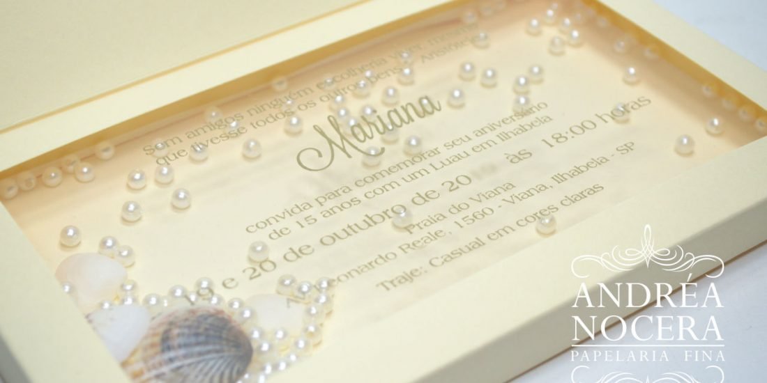 Convite de 15 anos para festa na praia