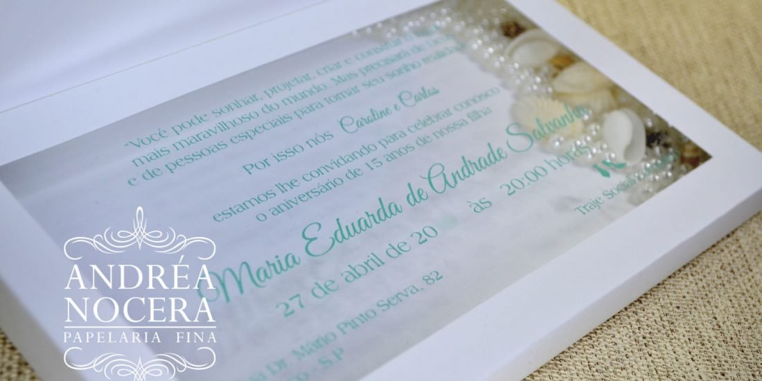 Convite de Debutante com Conchinhas