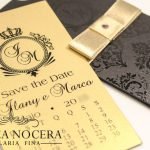 Save The Date Preto e Dourado para Casamento