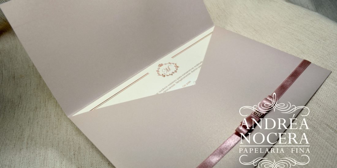 Convite de Debutante Tradicional Rosê Gold