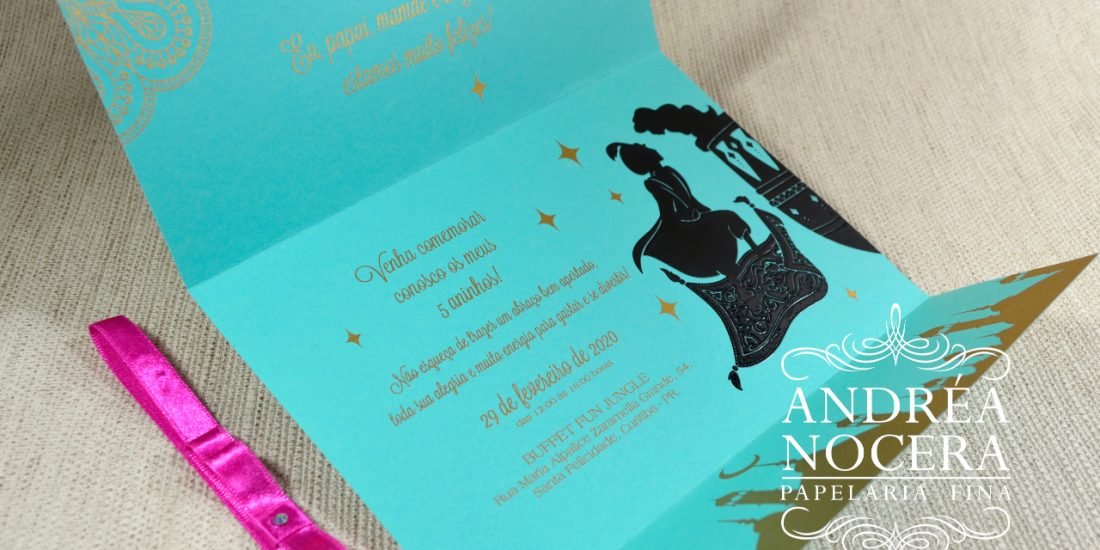 Convite com o Tema Aladim