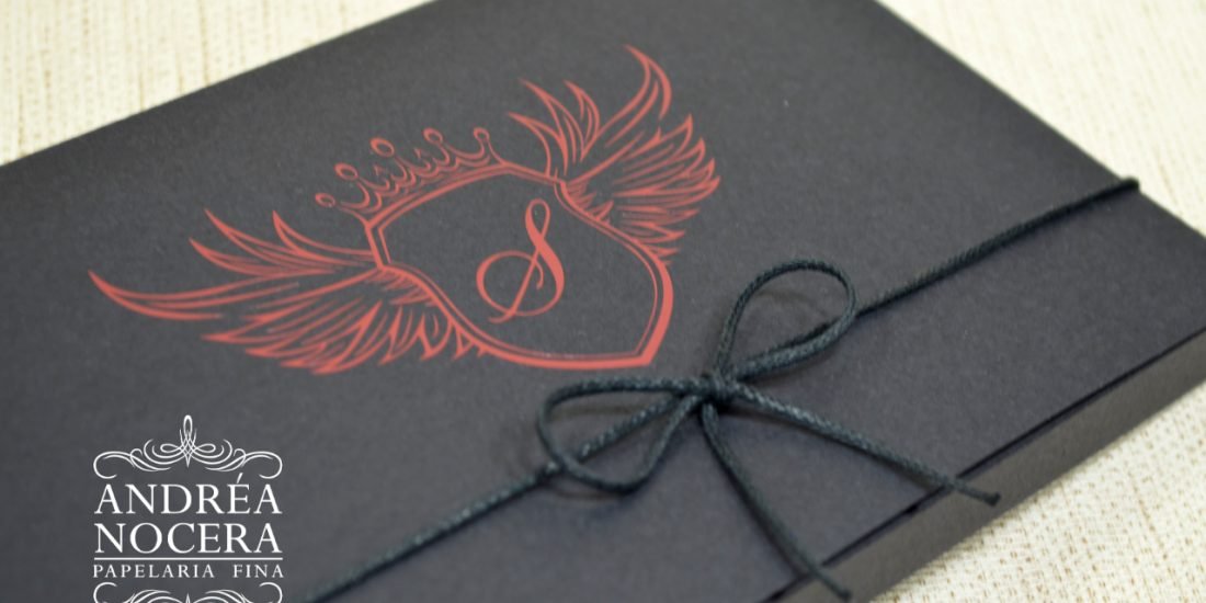 Convite de 15 anos Preto e Vermelho