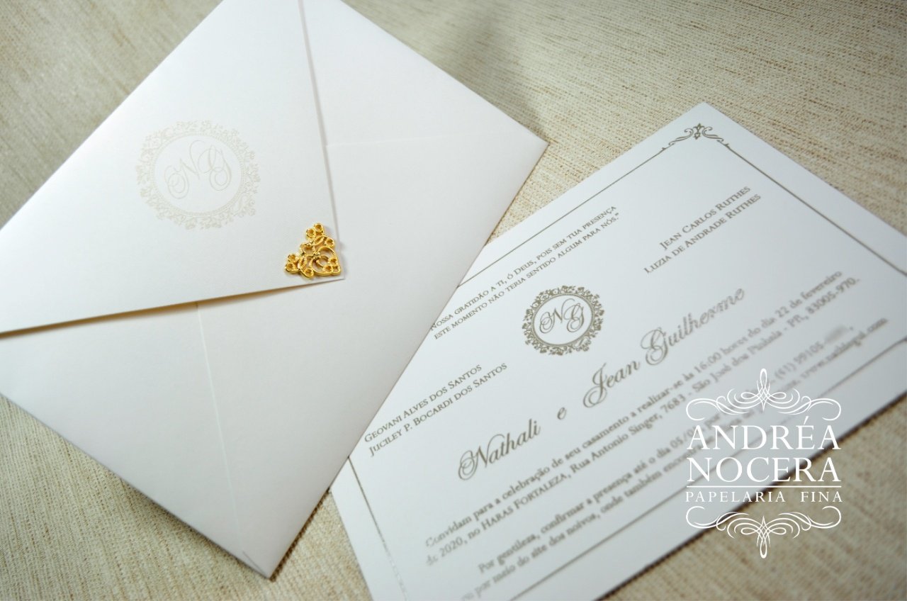 Convite de Casamento com Ponteira de Metal