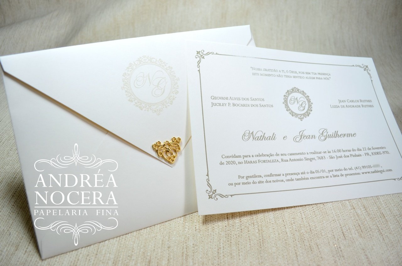 Convite de Casamento com Ponteira de Metal