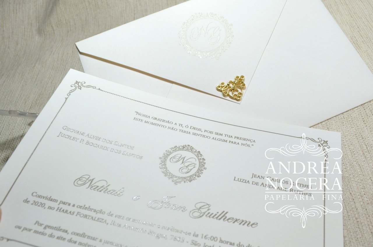 Convite de Casamento com Ponteira de Metal