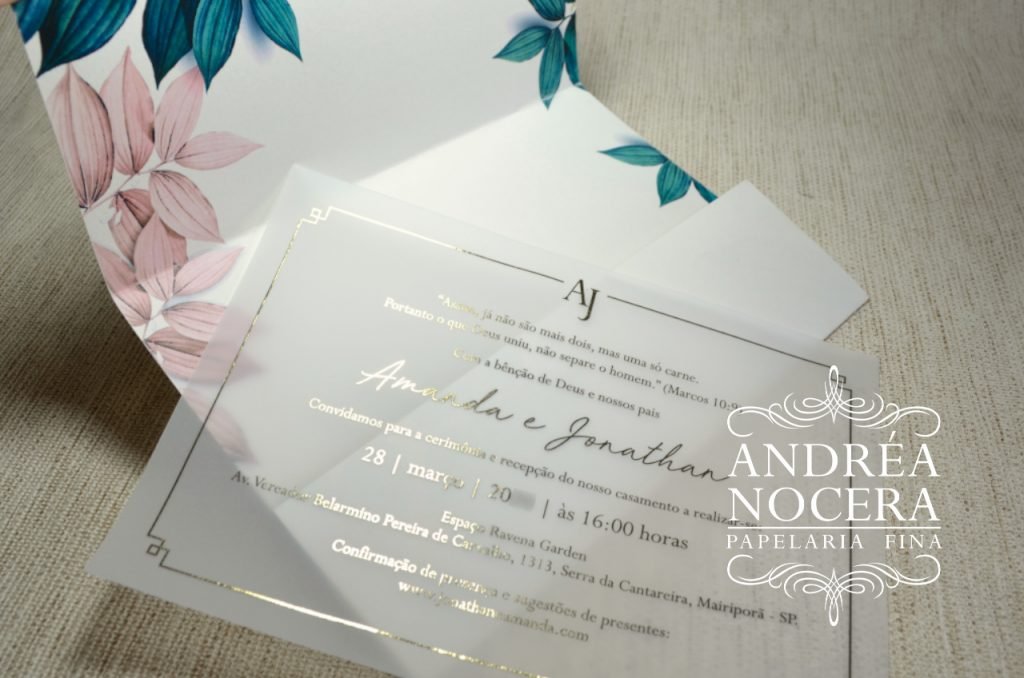 Convite de Casamento em Papel Vegetal