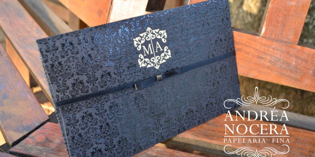 Convite de Casamento Clássico Preto