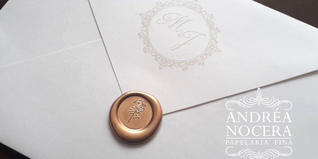 Convite de Casamento com Lacre de Cera
