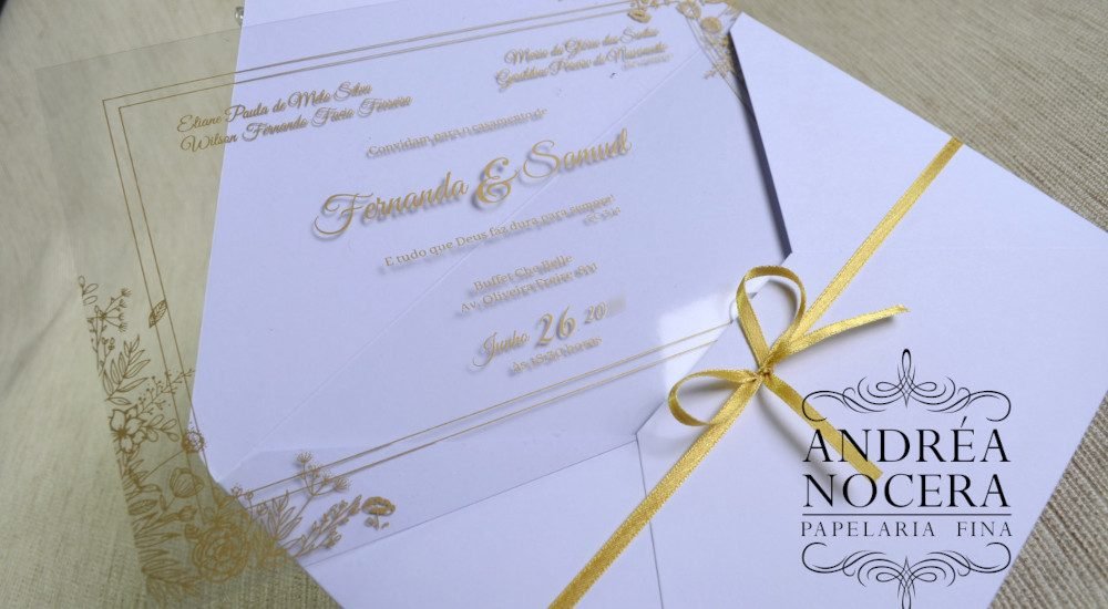 Convite Clássico com Impressão no Acrílico