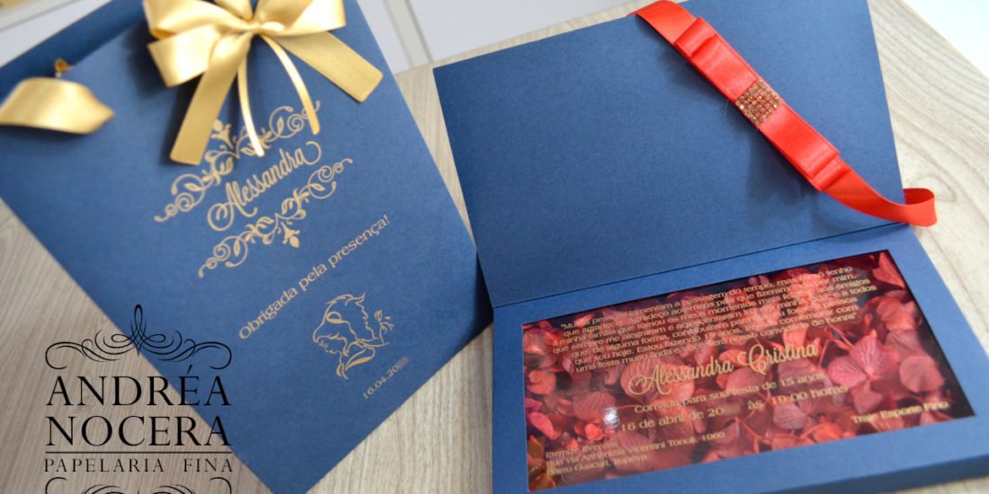 Convite 15 Anos Bela e a Fera Azul e Vermelho