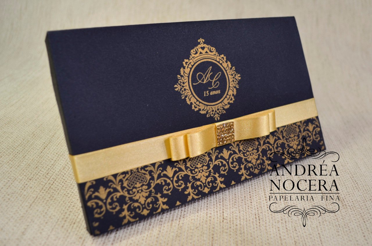 Convite de 15 anos Preto e Dourado Convite de 15 anos Preto e Dourado