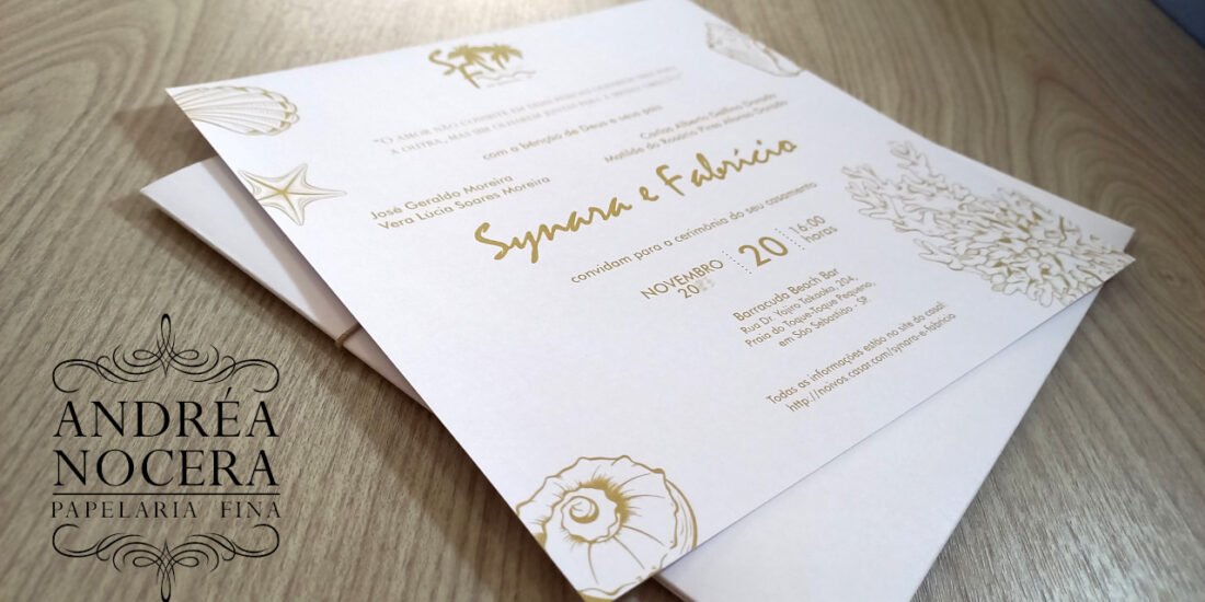 Convite de Casamento com Tema Mar