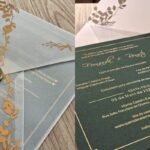 Convite de Casamento Verde e Papel Vegetal