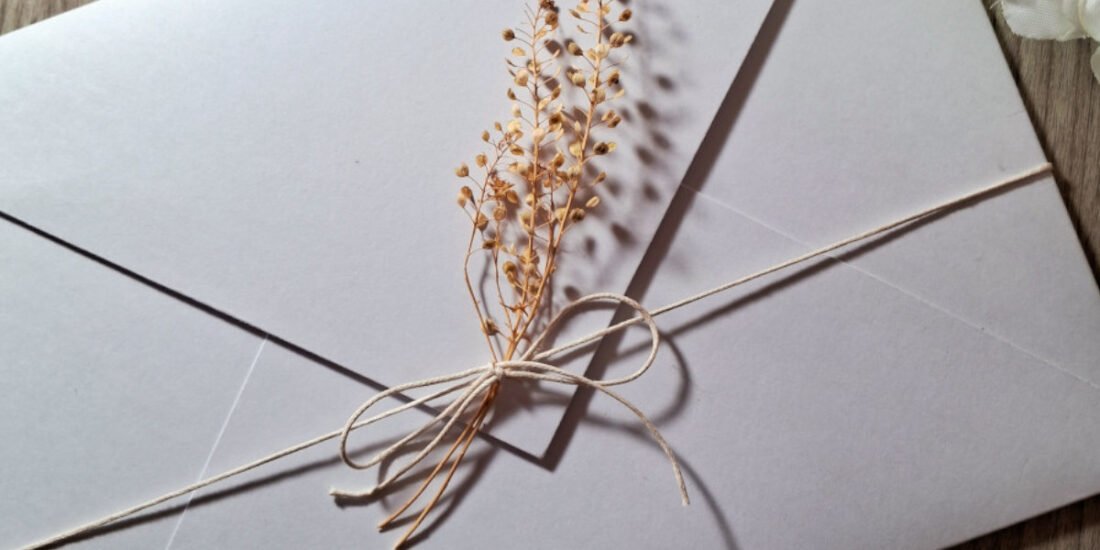 Convite de Casamento com Raminho Rústico