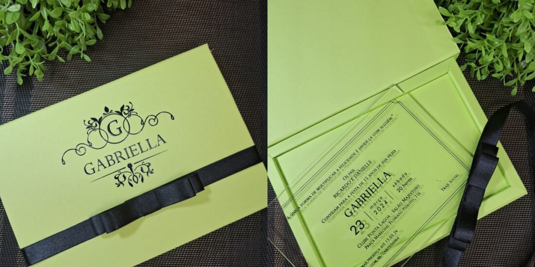 Convite Debutante Verde e Preto