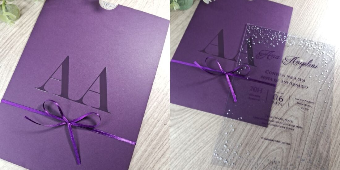 Convite 15 anos cor Roxo