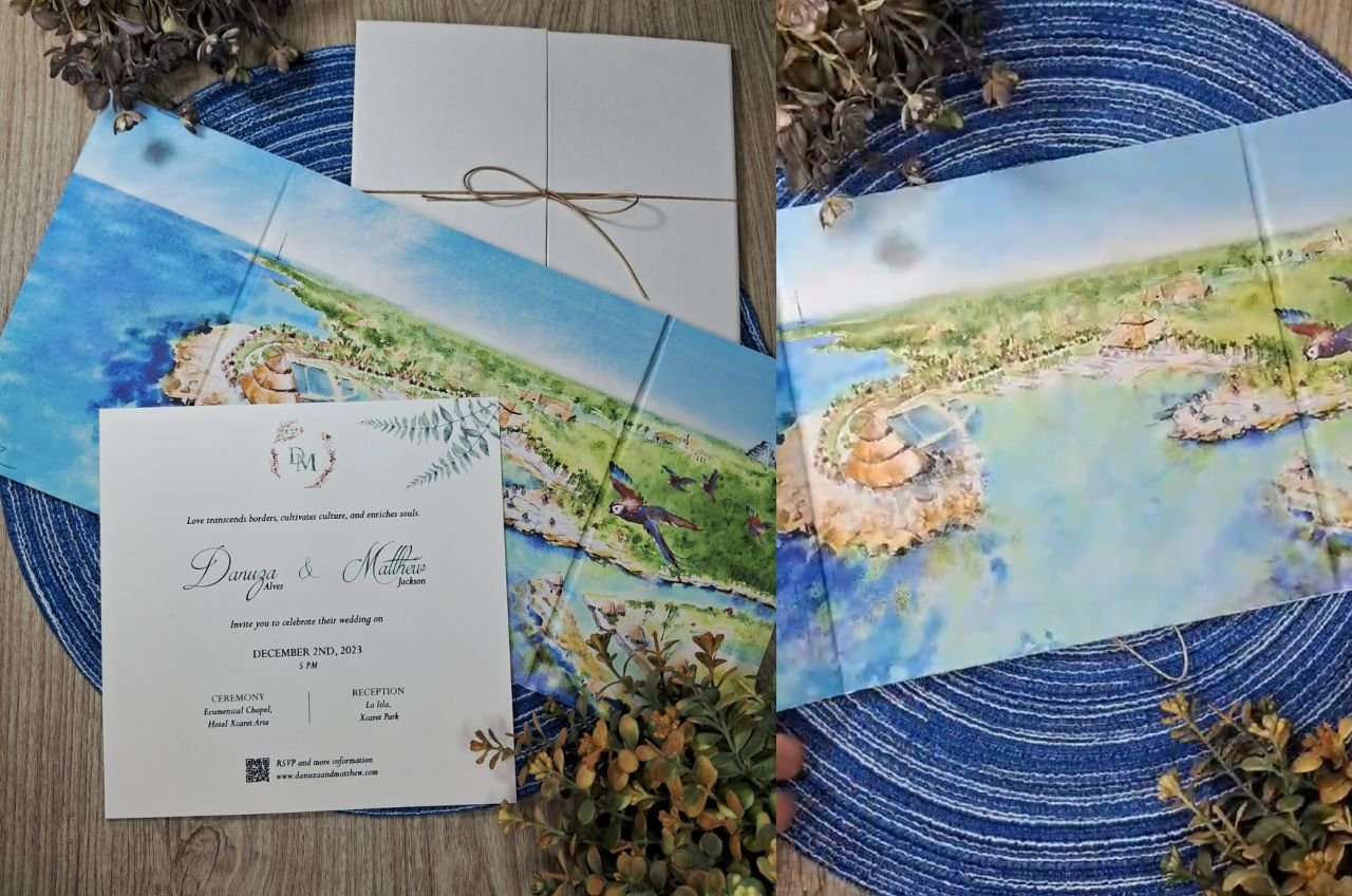 Convite com Imagem Aquarelada