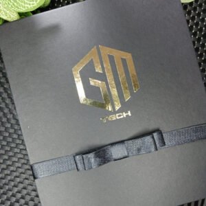 Convite de Caixa para Evento Corporativo Dourado e Preto