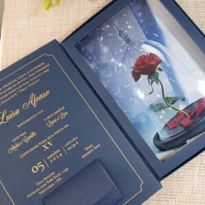 Convite de 15 anos com o Tema A Bela e a Fera